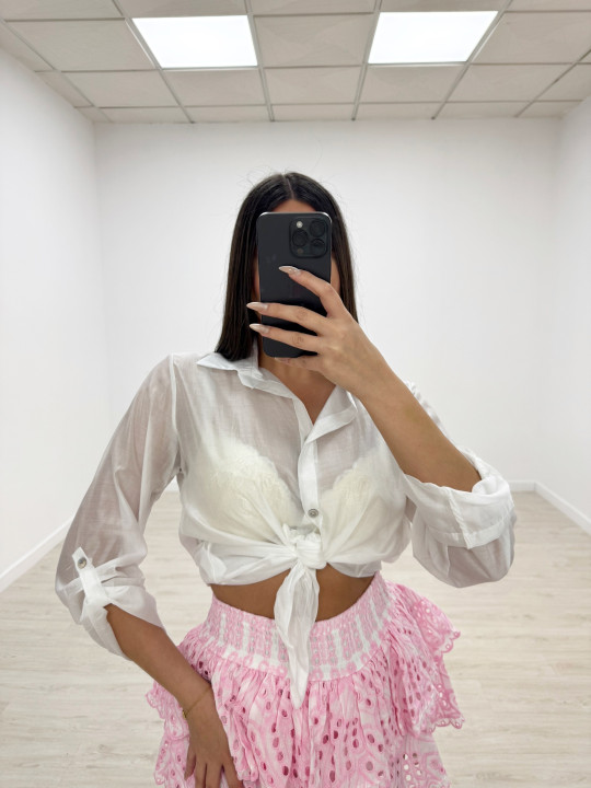 CAMISA SEMITRANSPARENTE BLANCA CAMISA SEMITRANSPARENTE BLANCA